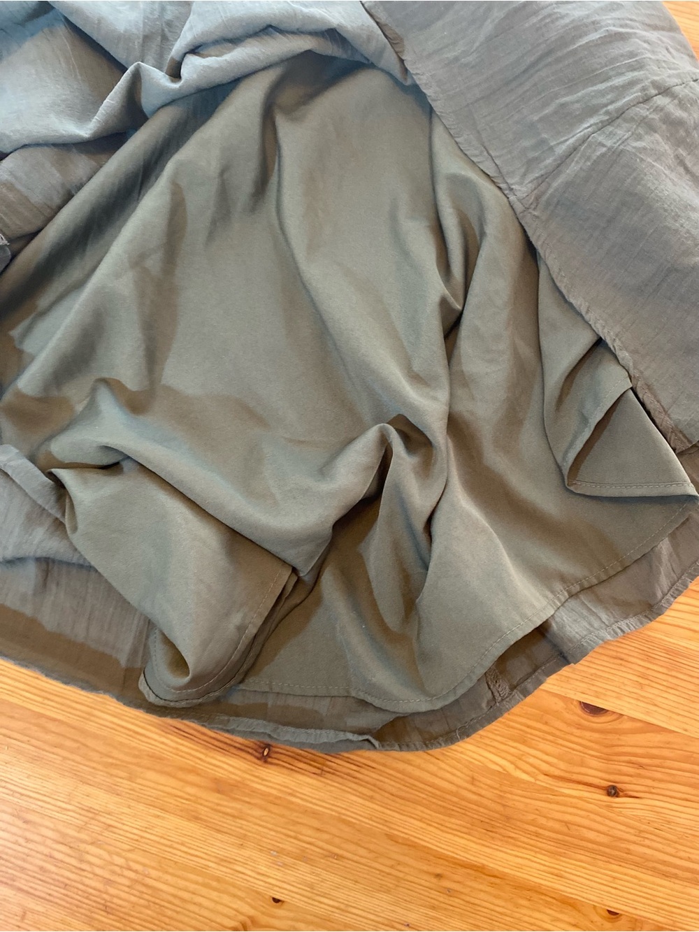 American Eagle Bella Bow Maxi Smocked Bodice Dress in Olive Cottagecore Size S - Picture 9 of 11